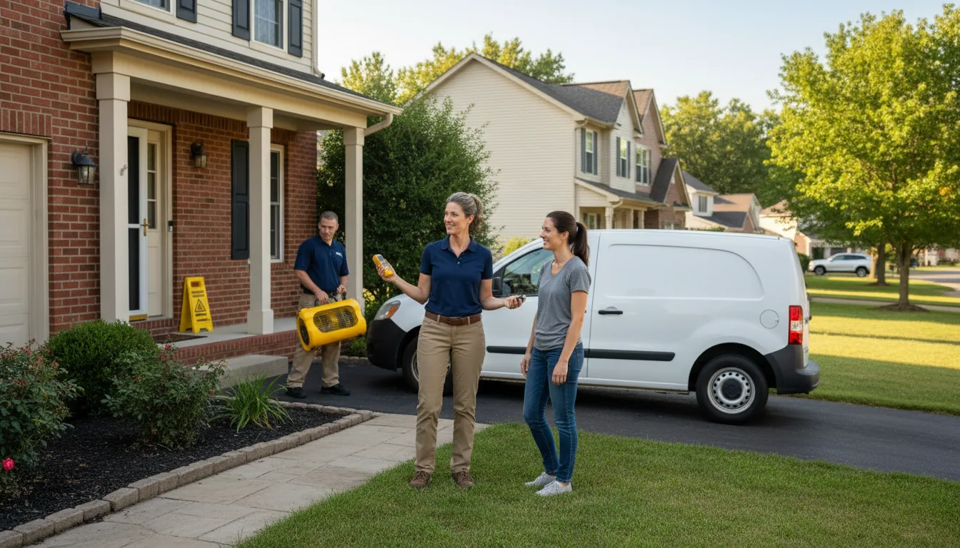 Residential water damage restoration in Highland, IL